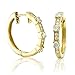 14k Yellow Gold Circle Hoop Huggies Diamond title=
