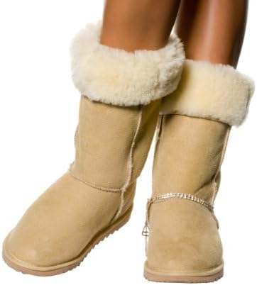 Bogan Boots Classic Tall Sheepskin Boots, Sand, US Womens 11.5 / UK 9