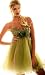 #125 SEQUIN BODICE GREEN LAYERS BALL GOWN DRESS