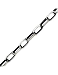 Sterling Silver 8mm Antiqued Oval Link Necklace - 24 Inch