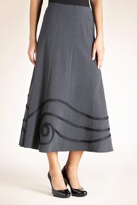 Grosgrain Panelled Long Skirt