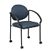 Black Frame Stack Chair with Casters - Charcoal