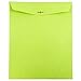 JAM PAPER 10 x 13 Open End Catalog Colored Envelopes with Clasp Closure - Ultra Lime Green - 10/Pack