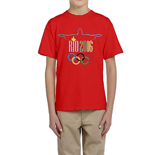 Rio 2016 Summer Christ The Redeemer Teenager T-shirt XL Red