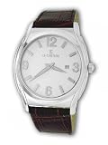 Le Chateau Men's 7014M_WHT Index and Arabic Numerals with Date and Leather Band Watch