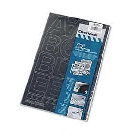 Chartpak 01050 - Press-On Vinyl Letters & Numbers, Self Adhesive, Black, 2h, 77/Pack-CHA01050