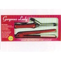 Ceramic Hair Straightener & Hair Curler Set - Pink