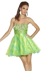 Short Applique Lace Crystals Beaded Crystal Chiffon/Taffeta/Tulle Evening Dress/Bridesmaid Dress/Pageant Dress 