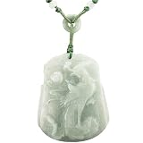 Natural Grade A Jadeite Jade Hand Carved Phoenix Pendant Necklace
