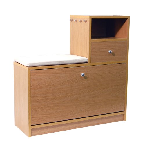 BUDDY Telephone Hall Table with Shoe Storage Bench Oak Martha H. Fleming