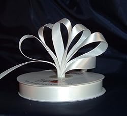 Ribbon - Satin Ribbon- 7/8" Single Face 50 Yards (150 FT) - White - Sewing - Craft - Wedding Favors