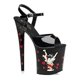 8 Inch Sexy Stripper Shoes High Platform Sandals Ankle Strap Pin Up Martini Glass Shoes