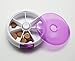 Meta-U Round Plastic 7 Days Rotating Pills Dispenser Box (Purple)