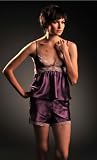 KOOSHI Purple Laura Silky Satin Set