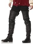 1 Inch Heel Pig Leather Thigh High Boots Men's Size Shoes