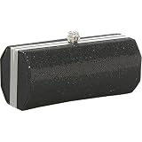 J. Furmani Hard Case Clutch with Rhinestone Closure (Black)