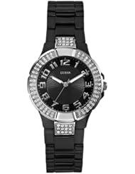Guess Mini Prism Womens All Black Crystals Set Watch W11611l2 / U95198l2