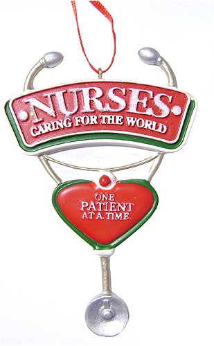 "Nurses Caring For The World, One Patient At A Time" Christmas Ornament #W20160