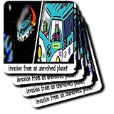 Review 3dRose LLC  / Aliens From An Unevolved Planet - Set Of 8 Ceramic Tile Coasters