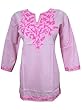 Womens Indian Tunic Designer Kurta Pink Hand Embroidered Cotton Blouse Small Womens Indian Tunic Designer Kurta Pink Hand Embroidered Cotton Blouse Small