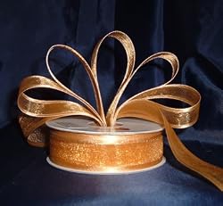 Organza Satin Edge Ribbon - 7/8" - 25 Yards (75 FT) - Gold