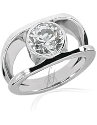 0.50 Ct Round Cut Split Band Round Diamond Bezel Set Fashion Right Hand Ring SI2