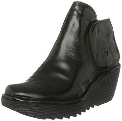 Fly London P500046004, Damen Plateau-Stiefel, Schwarz (glanzschwarz), 42 EU / 8 UK