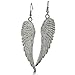 Vintage Inspired Silver Tone Angel Wing Earrings