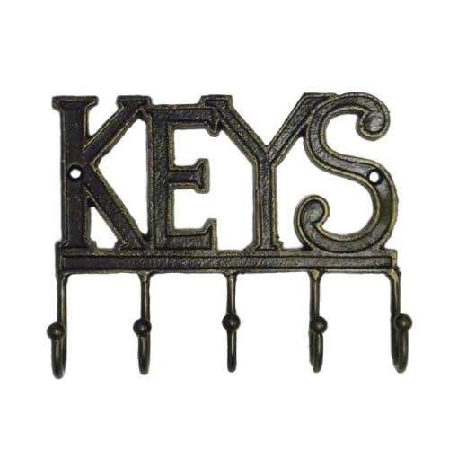 "Keys" Word Shaped Wall Mounted Metal Key Rack5 Hooks