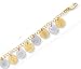 14k Two-Tone Stylish Drop Coin Design Bracelet - 7.5 Inch