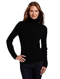 Sofia Cashmere Women's Long Sleeve 100% Cashmere Turtleneck Sweater, Black, X-Large