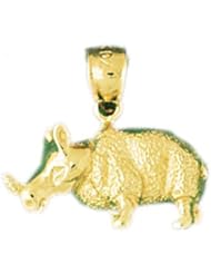 Dazzlers Solid 14k Gold Rhino Charm Pendant Available in three colors from jewelsberry (weights: 2.5 grams only)