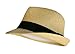 Fedora Hat - Natural Color Straw with Black Band, Natural, One Size