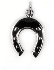 Sterling Silver Horseshoe Pendant Best Seller Lucky Cute Charm Pure 925 New 18mm with 2mm Rope Chain