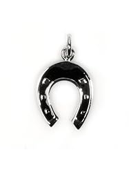 Sterling Silver Horseshoe Pendant Best Seller Lucky Cute Charm Pure 925 New 18mm with 1mm Box Chain