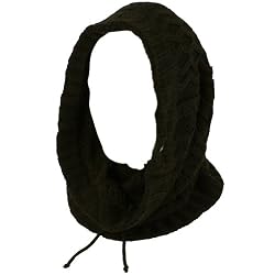 Soft Lining Hoodie Pullover Headscarf Knit Loop Neckwarmer Scarf Ski Hat Black