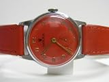Pre-Owned Men's Rolex Vintage Stainless Steel With Red Strap And Red Dial.