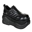 MENS SIZING 4 Inch Black Platform Cyber Shoe Mens Platform Sneaker Gothic Punk Shoe DEMONIA