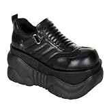 MENS SIZING 4 Inch Black Platform Cyber Shoe Mens Platform Sneaker Gothic Punk Shoe DEMONIA