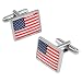 Men's American Flag Cufflinks by Enrico Pardini in Silver Metal