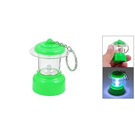 Green Kerosene Lamp Style LED Light Key Chain Ring by uxcell