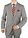 Gino Valentino Men's 2 Button Modern Jacket Flat Front Pants Faint Herringbone Suit