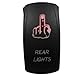 DragonFire 04-0067 Laser Etched Dual LED UTV Finger Rear Light On/Off Rocker Switch -Red