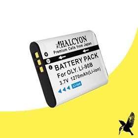 Halcyon 1270 mAH Lithium Ion Replacement Battery for Olympus Stylus XZ-2 iHS 12 MP Digital Camera and olympus LI90B