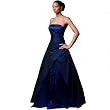Exklusives Abendkleid Ballkleid mit Perlenbestickung "Star", weiter Rock in A-Linie und Schn�rung im R�cken, Blau