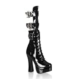 Ankle/Mid-Calf Platform Boots 5" Lace-Up PF Mid-Calf BT W/Belt Buckles
