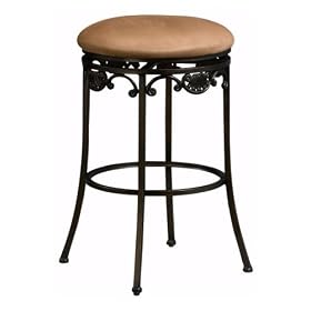 Valencia Backless Bar Stool Brwn Faux Suede Antique Brown by Home Decorators Collection