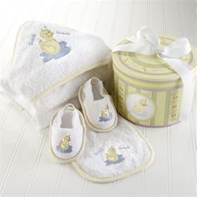  Dilly the Duck inch Four-Piece Bath Time Gift Set in Decorative Hat Box