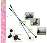 York Nordic Cure Series - Designer Walking Poles - Adjustable 2 piece w/flip locks and detachable feet - Pink