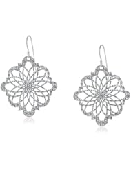 Argento Vivo Silver-Tone Laser-Cut Drop Earrings